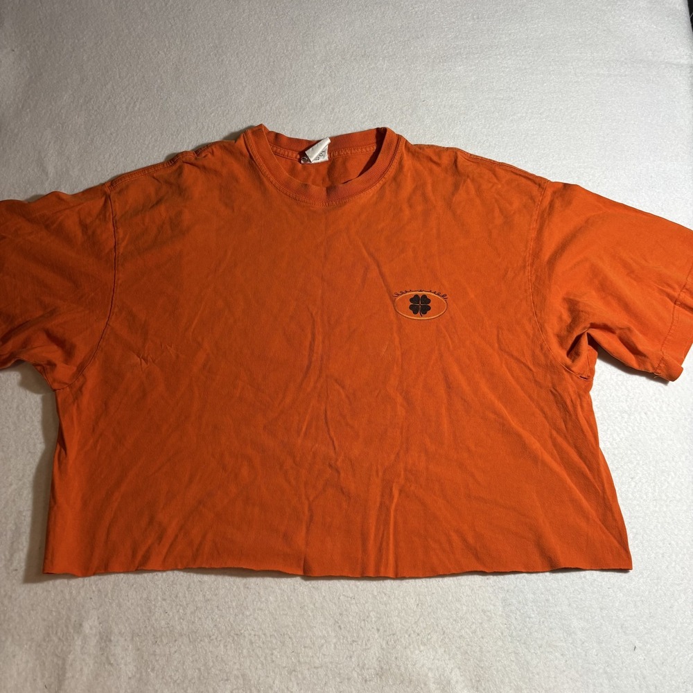 Vintage Lucky Brand Shirt Mens Medium Made USA‎ Clover Graphic Cropped 90s